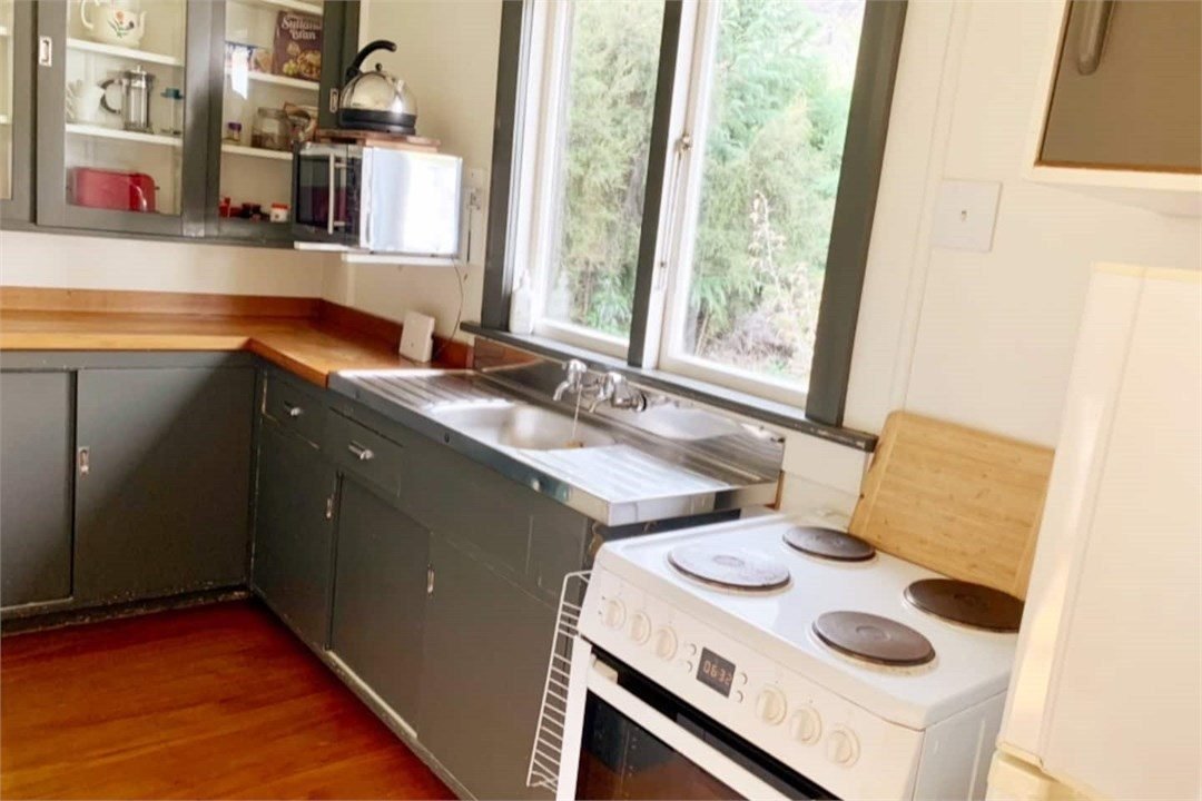 Kitchen at The Black Shack, Lake Hawea holiday house